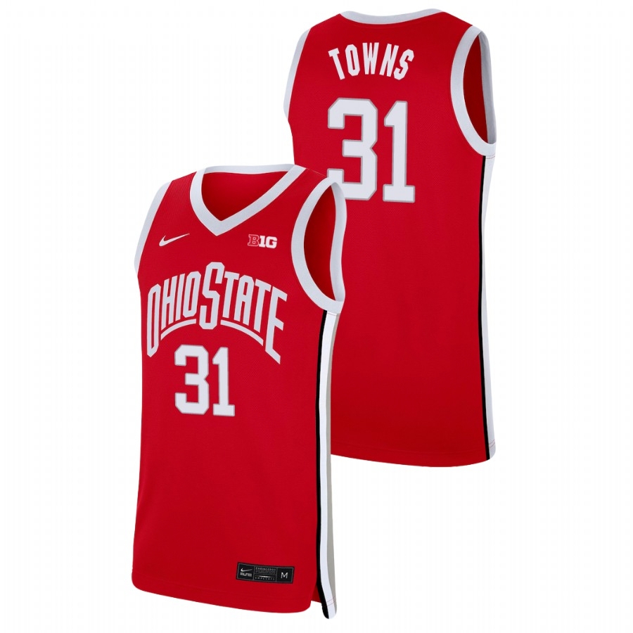 Ohio State Buckeyes Men's NCAA Seth Towns #31 Scarlet Replica College Basketball Jersey TOL2349EE